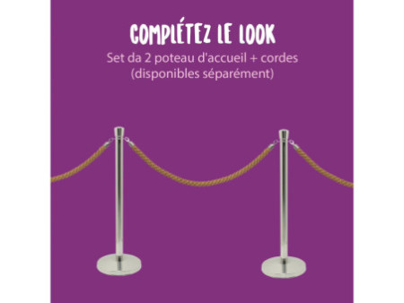 Securit Set de 2 poteaux d'accueil CLASSIC, chrome