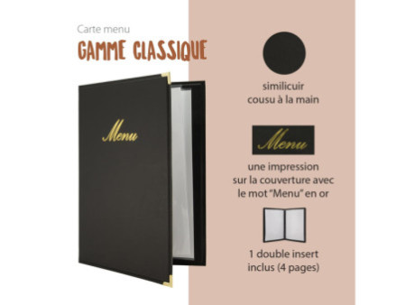 Securit Protège-menus CLASSIC, A4, noir