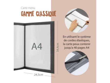 Securit Protège-menus CLASSIC, A4, noir