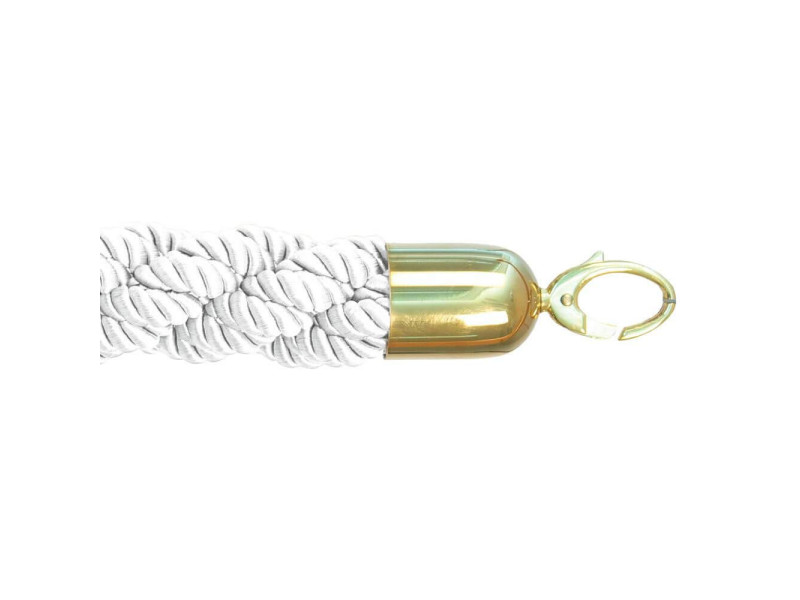 Securit Corde pour poteau d'accueil CLASSIC, blanc / or