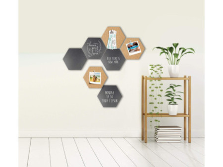 Securit Ardoise & tableau en liège SILHOUETTE 'Hexagon'