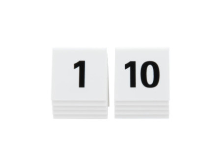 Securit Set de numéros de table 1 - 10 , blanc, acrylique
