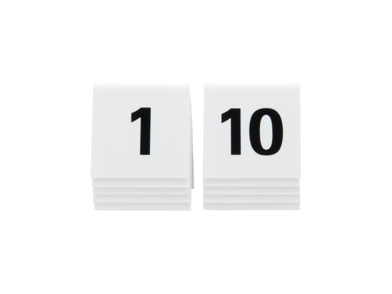 Securit Set de numéros de table 1 - 10 , blanc, acrylique