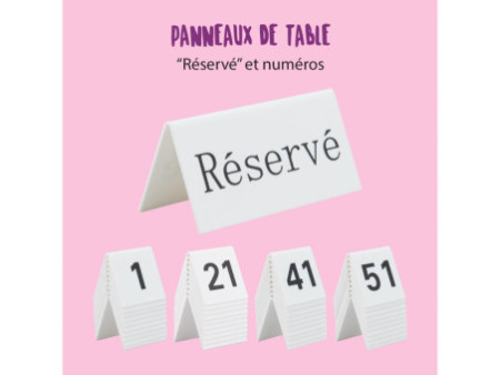 Securit Set de numéros de table 1 - 10 , blanc, acrylique