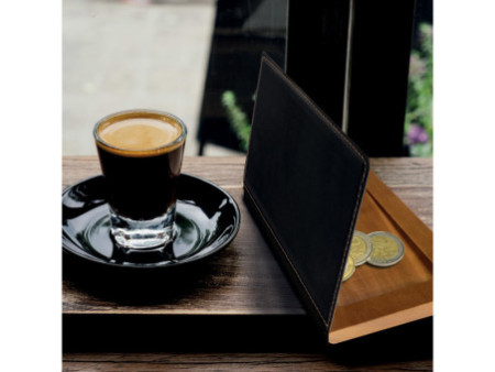 Securit Pochette pour additions WOOD, en cuir et bois, noir
