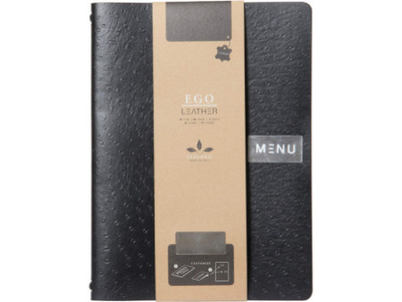 Securit Protège-menus EGO, A4, en cuir, noir
