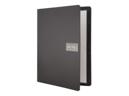 Securit Protège-menus ROYAL, A4, en cuir, noir