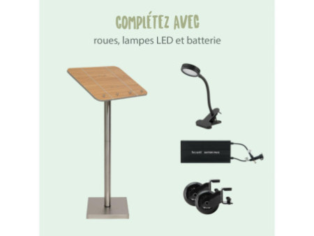 Securit Porte-menus, en bois et en acier inoxydable