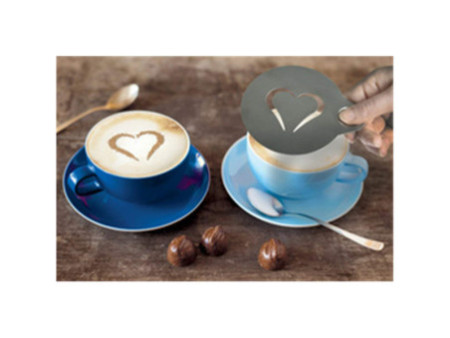 Securit Set de pochoirs à café, en acier inoxydable