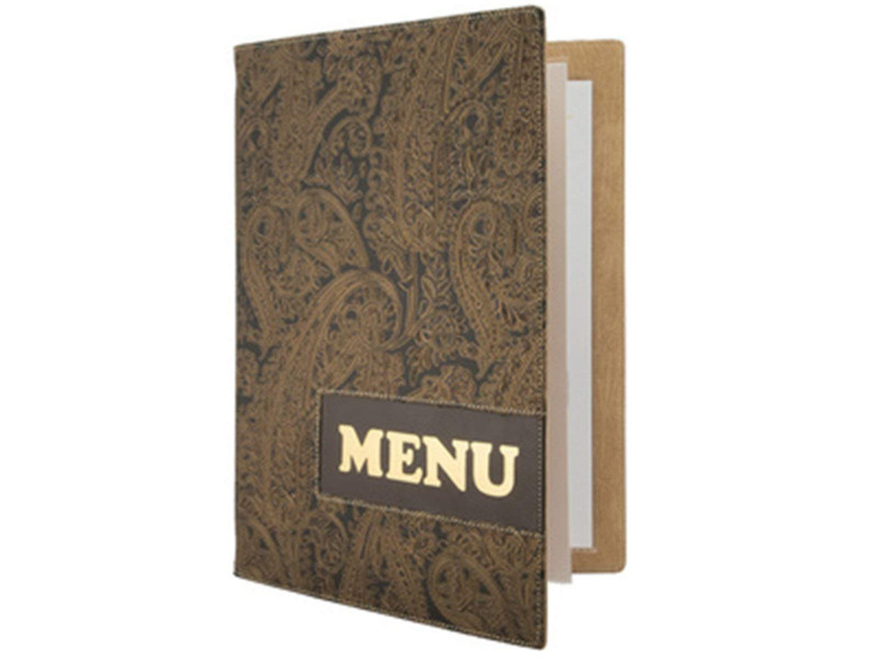 Securit Chemise pour cartes de menu, DESIGN PAISLEY, A4