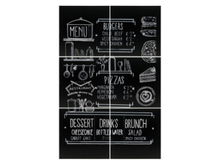 Securit Ardoise murale Silhouette CHALKBOARD XXL, set de 6