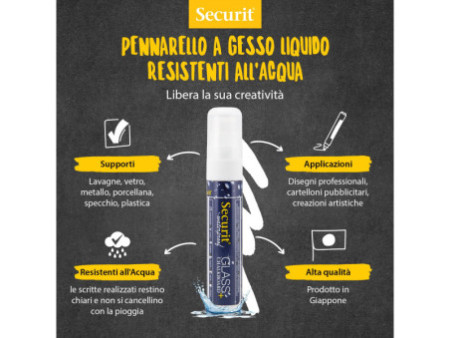 Securit Feutre-craie WATERPROOF LARGE, blanc