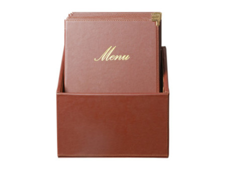 Securit Protège-menus CLASSIC, A4, boîte de 20, marron