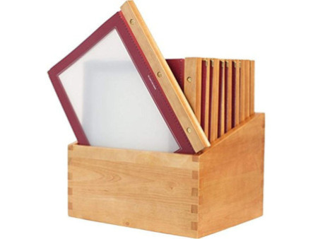 Securit Protège-menus WOOD, A4, en boîte de 20, bordeaux