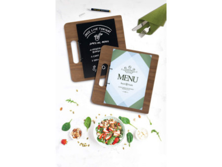 Securit Porte-menu classeur CHOPPING BOARD, en noyer