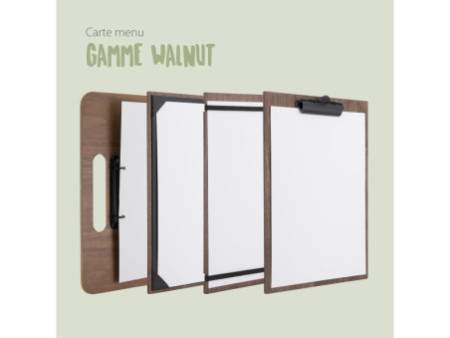 Securit Porte-menu à pince WALNUT, A4, en noyer