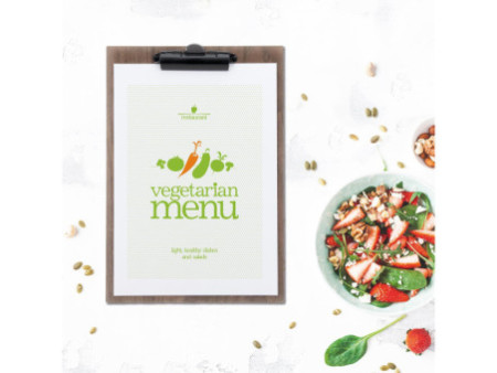 Securit Porte-menu à pince WALNUT, A4, en noyer