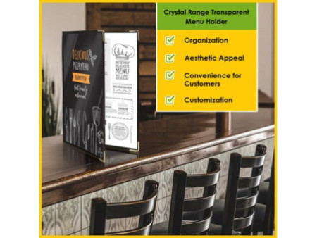 Securit Porte-menu CRYSTAL, A4, pour 4 feuilles