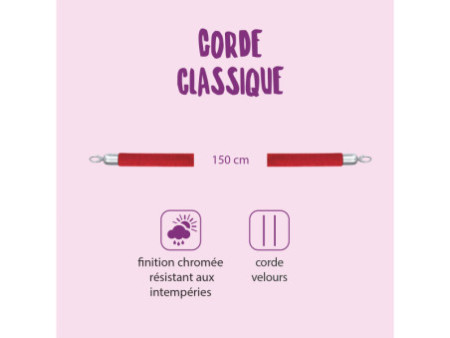 Securit Corde pour poteau d'accueil CLASSIC, rouge / argent