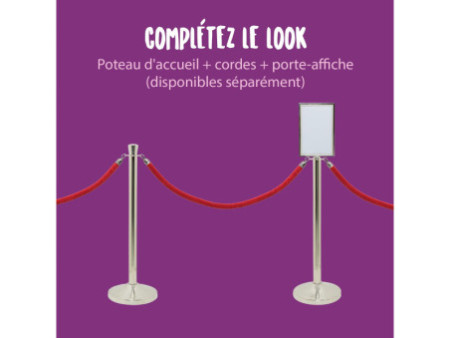 Securit Corde pour poteau d'accueil CLASSIC, rouge / argent
