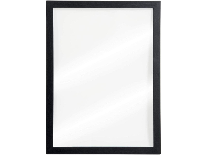 Securit Ardoise murale WOODY, en verre, cadre bois, noir