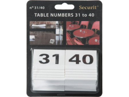 Securit Set de numéros de table 31 - 40 , blanc, acrylique