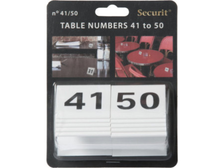 Securit Set de numéros de table 41 - 50 , blanc, acrylique