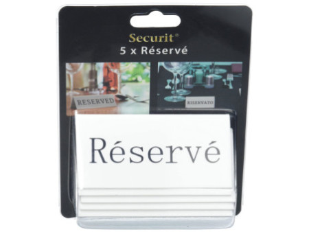 Securit Présentoir de table RÉSERVÉ, set de 5