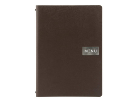 Securit Protège-menus RAW, A4, cuir véritable, brun