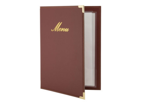 Securit Protège-menus CLASSIC, A5, rouge bordeaux