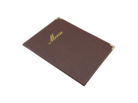 Securit Protège-menus CLASSIC, A5, aspect cuir, brun