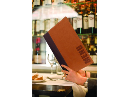 Securit Protège-menus TRENDY, A5, brun clair