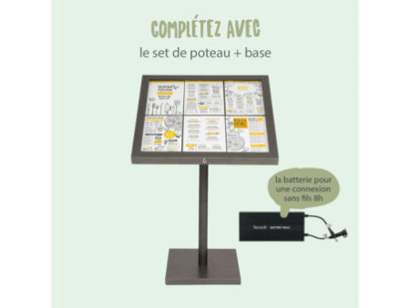 Securit Vitrine d'affichage LED COATED STEEL, 6 x A4