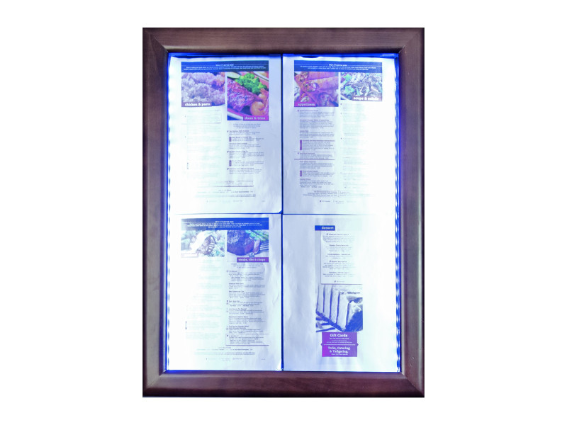 Securit Vitrine d'affichage LED CLASSIC, 6 x A4, brun foncé