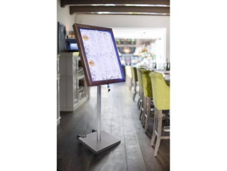 Securit Vitrine d'affichage LED CLASSIC, 6 x A4, brun foncé