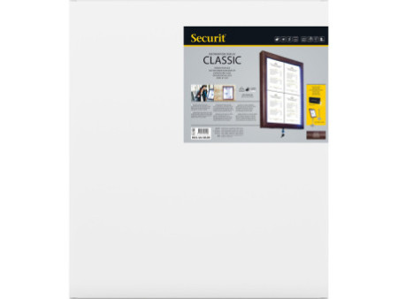 Securit Vitrine d'affichage LED CLASSIC, 6 x A4, brun foncé