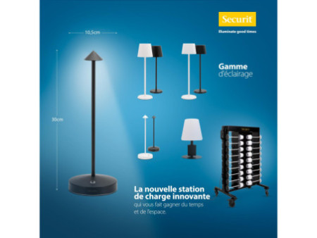 Securit Lampe de table à LED sans fil ANGELINA, noir
