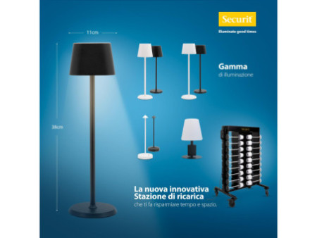 Securit Lampe de table à LED sans fil GEORGINA, noir