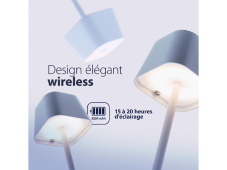 Securit Lampe de table à LED sans fil GEORGINA, blanc