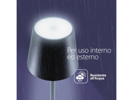 Securit Lampe de table à LED sans fil FELINE, noir