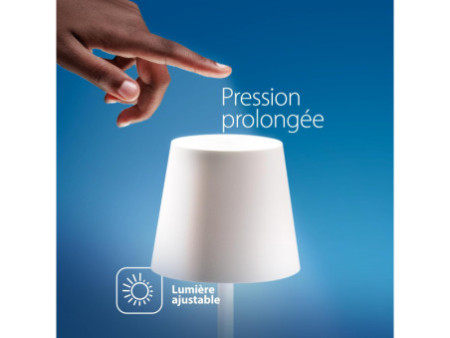 Securit Lampe de table à LED sans fil FELINE, blanc