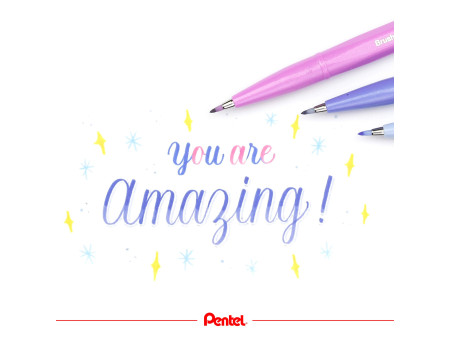 PentelArts Stylo feutre Brush Sign Pen SES 15, mauve
