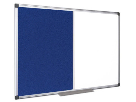 Bi-Office Tableau mixte, tableau blanc / feutre, bleu