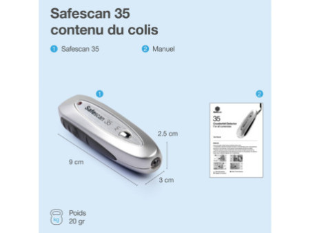 Safescan Détecteur de faux billets 'Safescan 35',gris argent