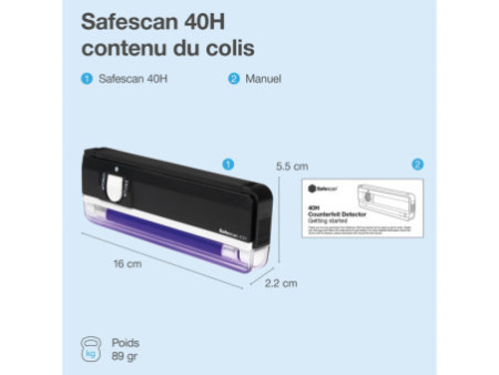 Safescan Détecteur de faux billets 'Safescan 40H', noir
