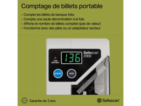 Safescan Compteuse de billets 'Safescan 2000', gris