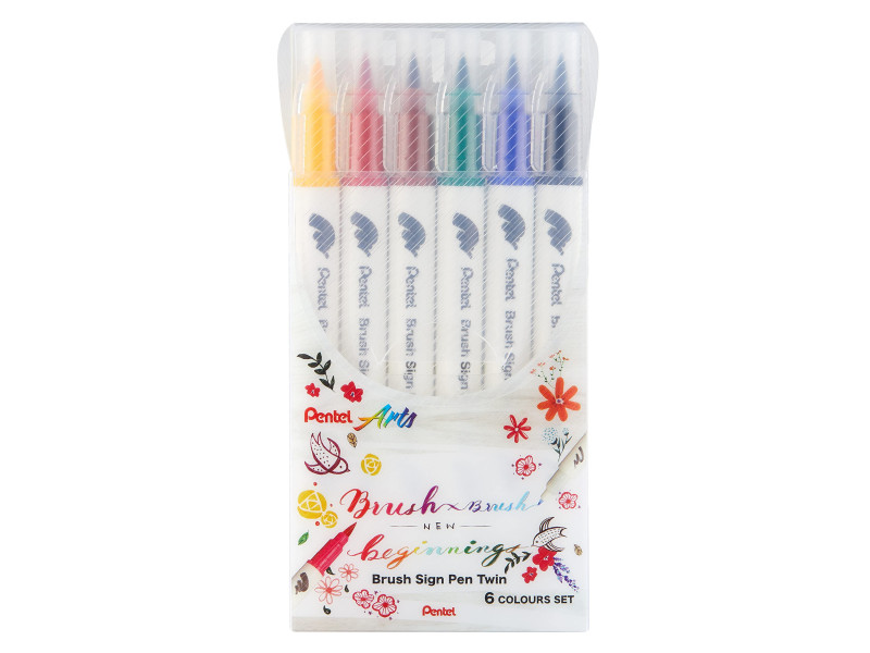 PentelArts Feutre pinceau BrushSignPen Twin, set de 6