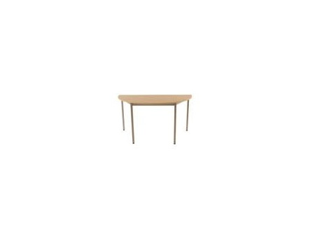 SODEMATUB Table de réunion 140DREA, demi-rond, érable/alu