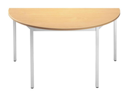 SODEMATUB Table de réunion 147DRHA, demi-rond, hêtre/alu