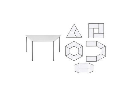 SODEMATUB Table de réunion 126TGG, trapézoidale, gris / gris